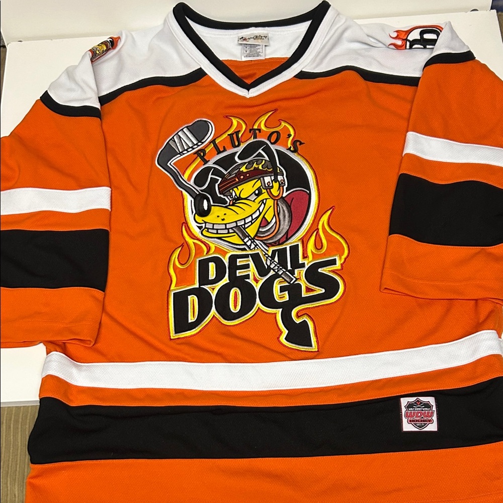 Vintage Walt Disney world Pluto hockey jersey